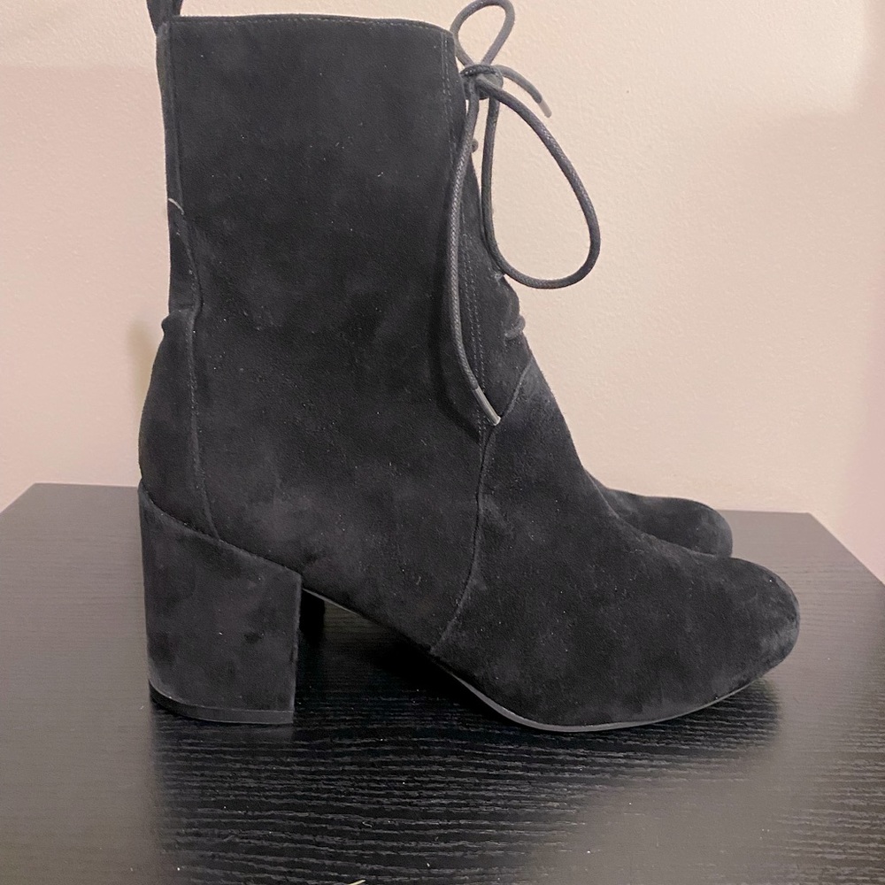 Sacha London Suede Leather Ankle Boots on Black